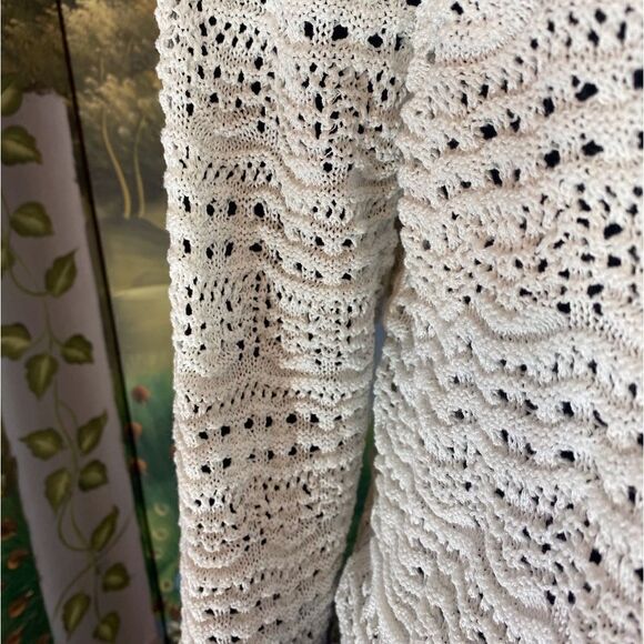 White Crochet Lace Long Sleeve Crop Top 2X NWOT - Picture 5 of 8